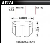 Bromsbelägg bak HAWK DTC-30 - Nissan Skyline R32 GTS-T