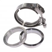 3" v-band set Svartstål Quick Release