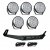 Extraljuspaket Mr Tuning 525W (5x LED 7" Extraljus + hållare + reläsats)