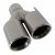2x Dubbla 80mm utblås Rostfria