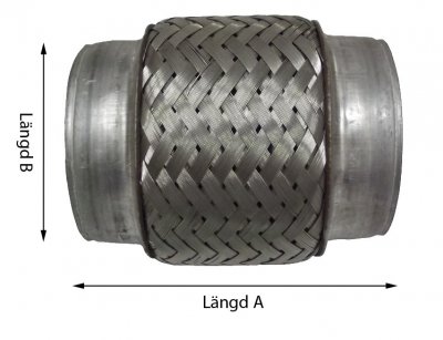 Flexrör med svetsanslutning 55 x 100mm