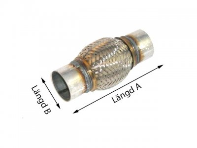 Flexrör med förlängda svetsanslutningar 45 x 100mm