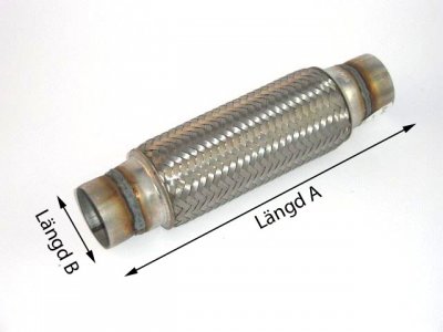 Flexrör med förlängda svetsanslutningar 64 x 150mm