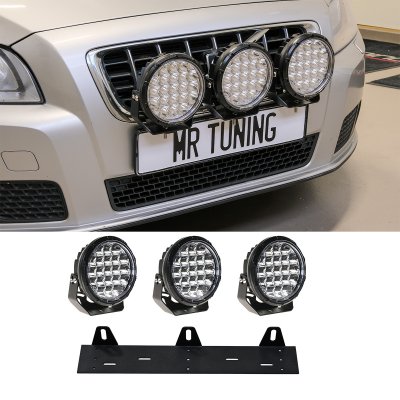 Extraljuspaket slim 315W (3x LED 7" (18cm) extraljus + Hållare + Reläsats)