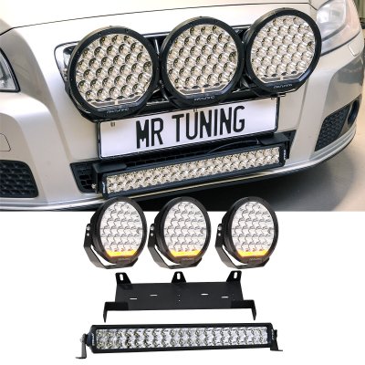 Extraljus DRL V2 + Ledramp paket 794W (3x LED 9" extraljus + 1x Stella dual ledramp + hållare + reläsats)