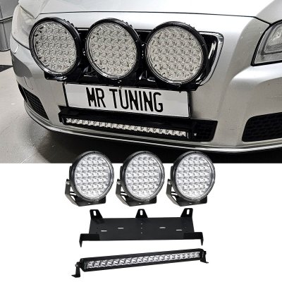 Extraljus + Ledramp paket 580W (3x LED 9" extraljus + 1x Stella ledramp + hållare + reläsats)