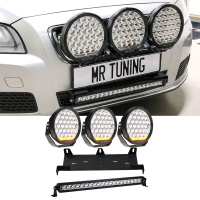 Extraljus DRL V2 + Ledramp paket 694W (3x LED 9" extraljus + 1x Stella ledramp + hållare + reläsats)