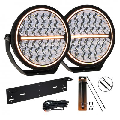 Extraljuspaket Mr Tuning Beam 360W (2x LED 9" Extraljus + hållare + reläsats)