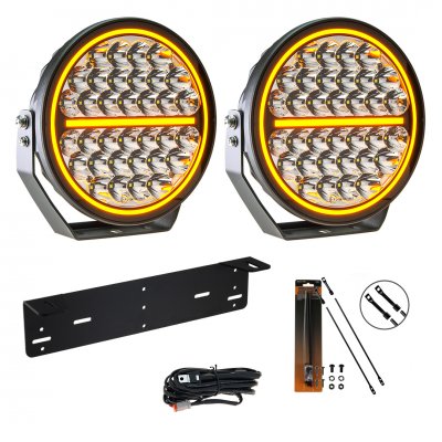 Extraljuspaket Mr Tuning Beam 360W (2x LED 9" Extraljus + hållare + reläsats)