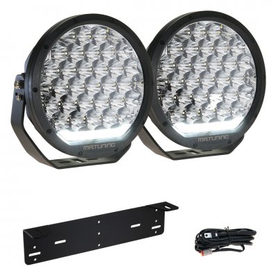 Extraljuspaket DRL Mr Tuning 396W (2x LED 9" Extraljus + hållare + reläsats)