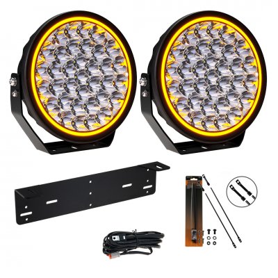 Extraljuspaket Mr Tuning Halo 340W (2x LED 9" Extraljus + hållare + reläsats)