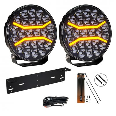 Extraljuspaket Mr Tuning Vibe 336W (2x LED 9" Extraljus + hållare + reläsats)