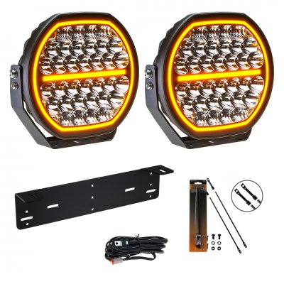 Extraljuspaket Mr Tuning Glow 360W (2x LED 9" Extraljus + hållare + reläsats)