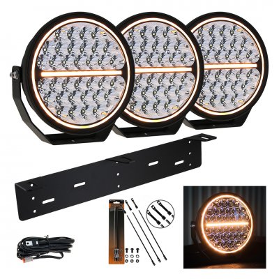 Extraljuspaket Mr Tuning Beam 510W (3x LED 9" Extraljus + hållare + reläsats)