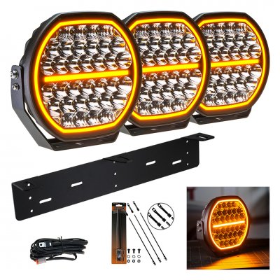 Extraljuspaket Mr Tuning Glow 510W (3x LED 9" Extraljus + hållare + reläsats)