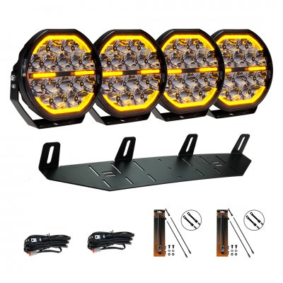 Extraljuspaket Mr Tuning Nova 640W (4x LED 9" Extraljus + hållare + reläsats)