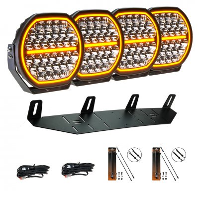 Extraljuspaket Mr Tuning Glow 680W (4x LED 9" Extraljus + hållare + reläsats)