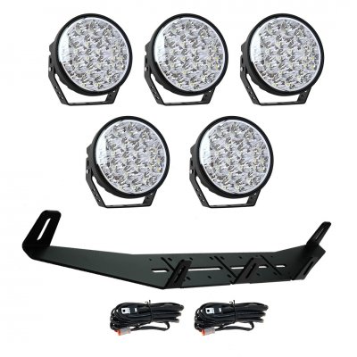 Extraljuspaket Mr Tuning 525W (5x LED 7" Extraljus + hållare + reläsats)