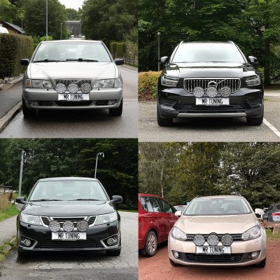 Extraljuspaket slim Mr Tuning 315W (3x LED 7" Extraljus + hållare + reläsats)