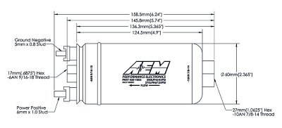 AEM 380 l/h Bränslepump Inline