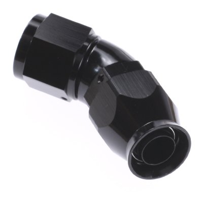 AN10 PTFE Slangkoppling 45° (Full Flow)