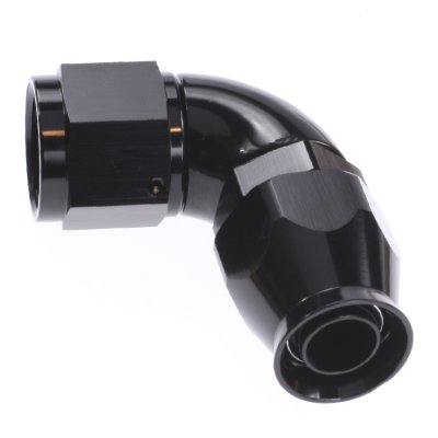 AN8 PTFE Slangkoppling 90° (Full Flow)