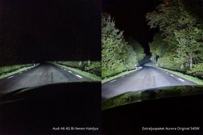 Volvo V70 2008-2016 Aurora Original Extraljuspaket 540W (3x Aurora LED 9" extraljus + Hållare + Reläsats)