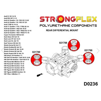 VW Passat (B8) (2014-2022) - Främre Diffbussning Bakvagn Gul (021789A)
