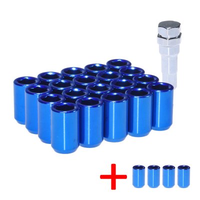 Hjulmuttersats Tuningmutter Blå (24x) - Nissan Navara D22 / D23 / D40 (1997-2017)