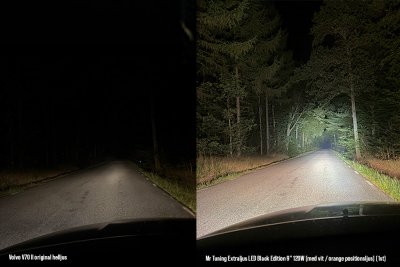 Extraljuspaket Komplett 360W LED Black Edition 9" (med vit / orange positionsljus) (3x LED 9" 120W Extraljus + Hållare + Reläsat