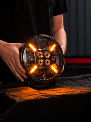 Extraljuspaket Komplett 360W LED Black Edition 9" (med vit / orange positionsljus) (3x LED 9" 120W Extraljus + Hållare + Reläsat