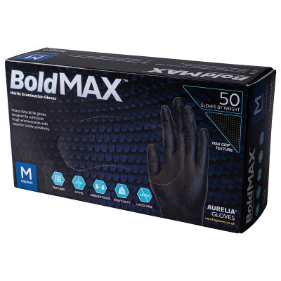 Nitrilhandskar BoldMAX Svarta – Extra kraftiga (50-pack)