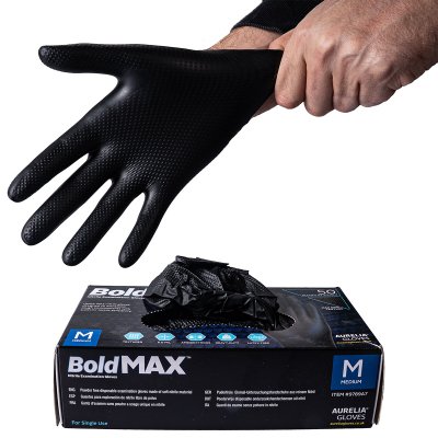 Nitrilhandskar BoldMAX Svarta – Extra kraftiga (50-pack)