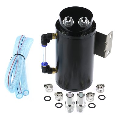 Oljecatchtank 0,75l Svart - Rund