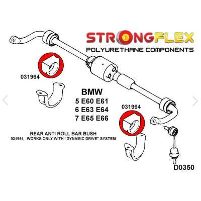 BMW E61 - Bakre Krängningshämmarbussning 11mm Gul (031586A)