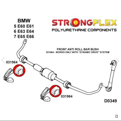 BMW E61 - Främre Krängningshämmarbussning 24,5mm Röd (031851B)
