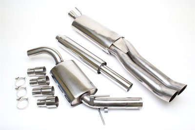 Sportavgassystem 2x76mm DTM raka slutrör - VW Vento

