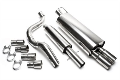 Sportavgassystem 2x76mm rundade slutrör - Audi A3 1,4/1,6/1,8/1,8T/2,0/1,9 TDI (8L) (1996-2003)