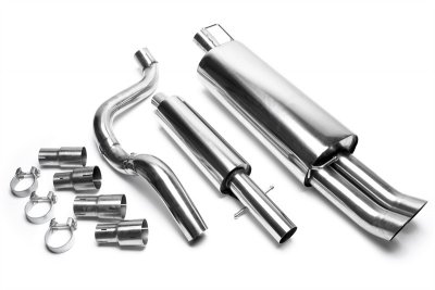 Sportavgassystem 2x76mm DTM raka slutrör - Audi A3 1,4/1,6/1,8/1,8T/2,0/1,9 TDI (8L) (1996-2003)