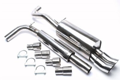 Sportavgassystem 2x76mm
gerade/raka slutrör - Seat Arosa 1,0/1,4/1,7 (1997-2004)