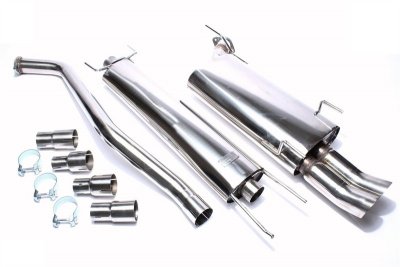 Sportavgassystem 2x76mm DTM raka slutrör - Opel Vectra B 1.6 8V/ 1.6 16V/ 1.8 16V/ 2.0 16 (1996-2001)