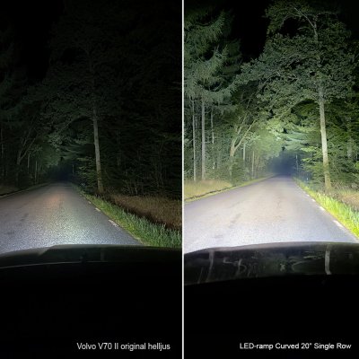 LED-ramp Curved 20" Combo Single Row E9-märkt med Kabel