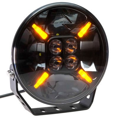 Extraljuspaket 240W LED Black Edition 9" (med vit / orange positionsljus) (2x LED 9" 120W Extraljus + Hållare + Reläsats)