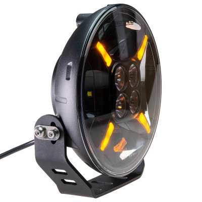 Extraljuspaket 240W LED Black Edition 9" (med vit / orange positionsljus) (2x LED 9" 120W Extraljus + Hållare + Reläsats)