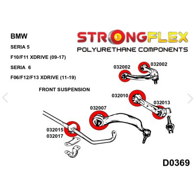 BMW F11 - Yttre Nedre Bakre Länkarmsbussning Framvagn Gul XDRIVE (032013A)