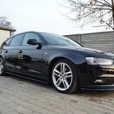 Sidokjolar diffusor blanksvarta A4 B8 & B8.5 (facelift) ink S-line