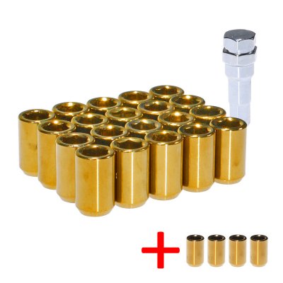 Hjulmuttersats Tuningmutter Guld (24x) - Nissan Navara D22 / D23 / D40 (1997-2017)