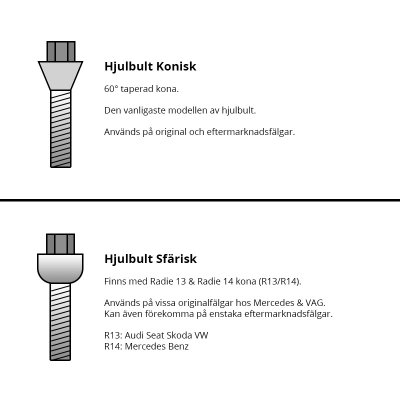 Hjulbult 50mm (förlängd) - Volvo XC60 (2008-2016)