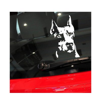 Hund i bil Dekal (14x9)