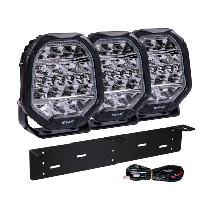 Extraljuspaket Combo 7" 189W (3x LED 7" Extraljus + Hållare & Reläsats)